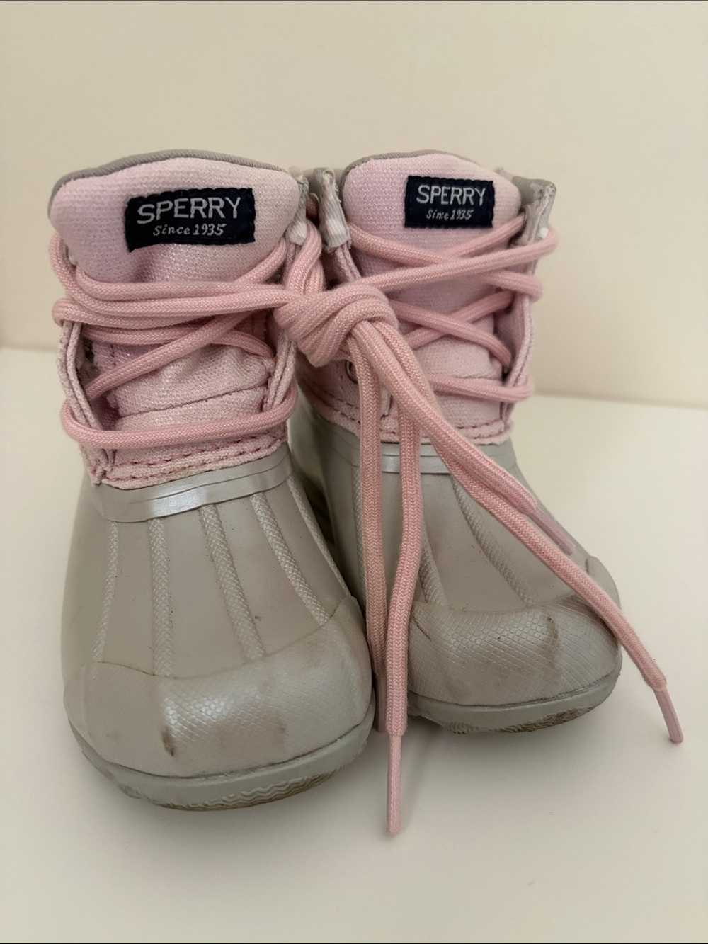 Sperry Baby Size 6 Pink and Silver Camo Snow Boots